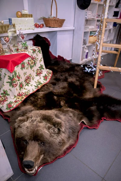 Το δέρμα μιας νεκρής αρκούδας ως στοιχείο διακόσμησης — Φωτογραφία Αρχείου