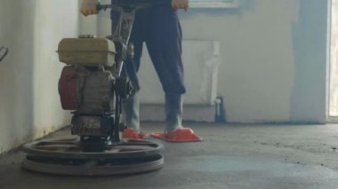 Mekanize harç şap beton zemin yakın çekim ağır çekim