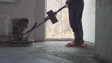 Mekanize harç şap beton zemin yakın çekim ağır çekim