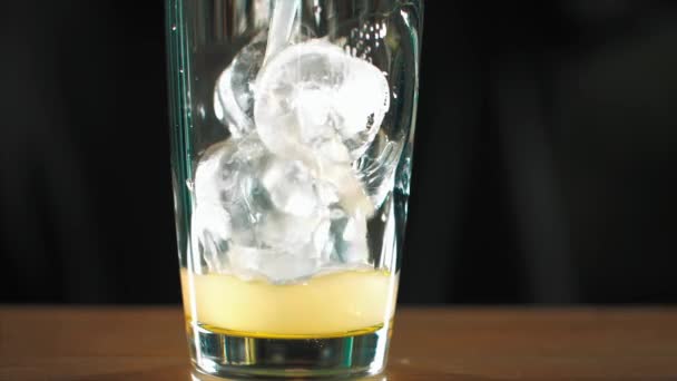 Barman prépare un cocktail alcoolisé, gros plan — Video