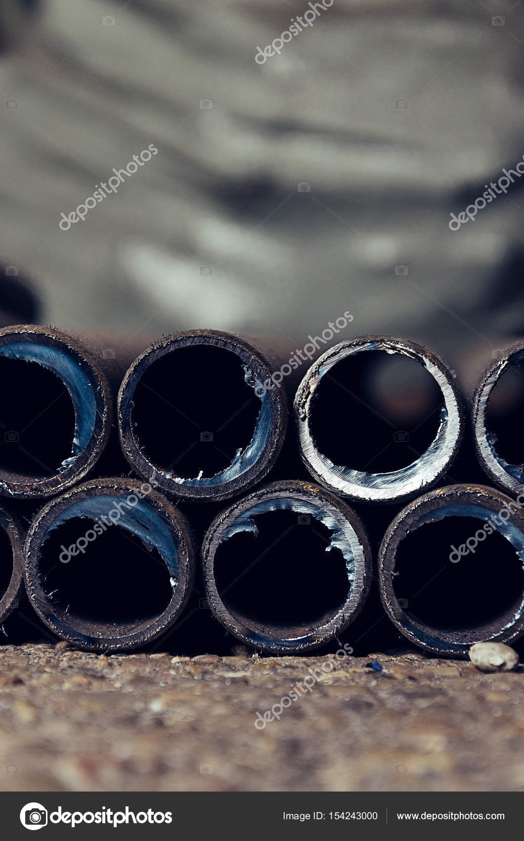 Background of pieces of metal rusty pipes ⬇ Stock Photo, Image by