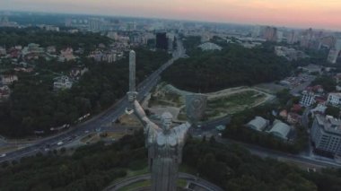 Vatan anıt Kiev, Ukrayna'nın havadan görünümü