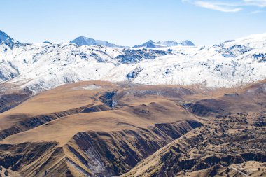 Manzara panorama Kafkasya dağ sonbahar hills gündüz ile