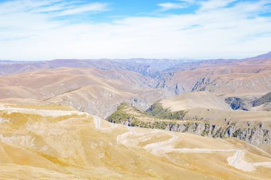 Manzara panorama Kafkasya dağ sonbahar hills gündüz ile