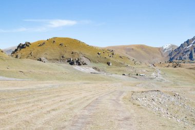 Manzara panorama Kafkasya dağ sonbahar hills gündüz ile