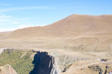 Manzara panorama Kafkasya dağ sonbahar hills gündüz ile