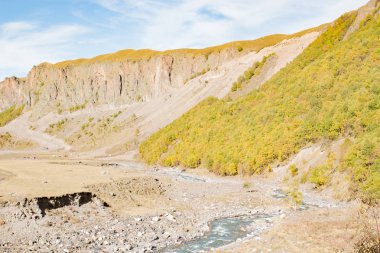 Manzara panorama Kafkasya dağ sonbahar Hills