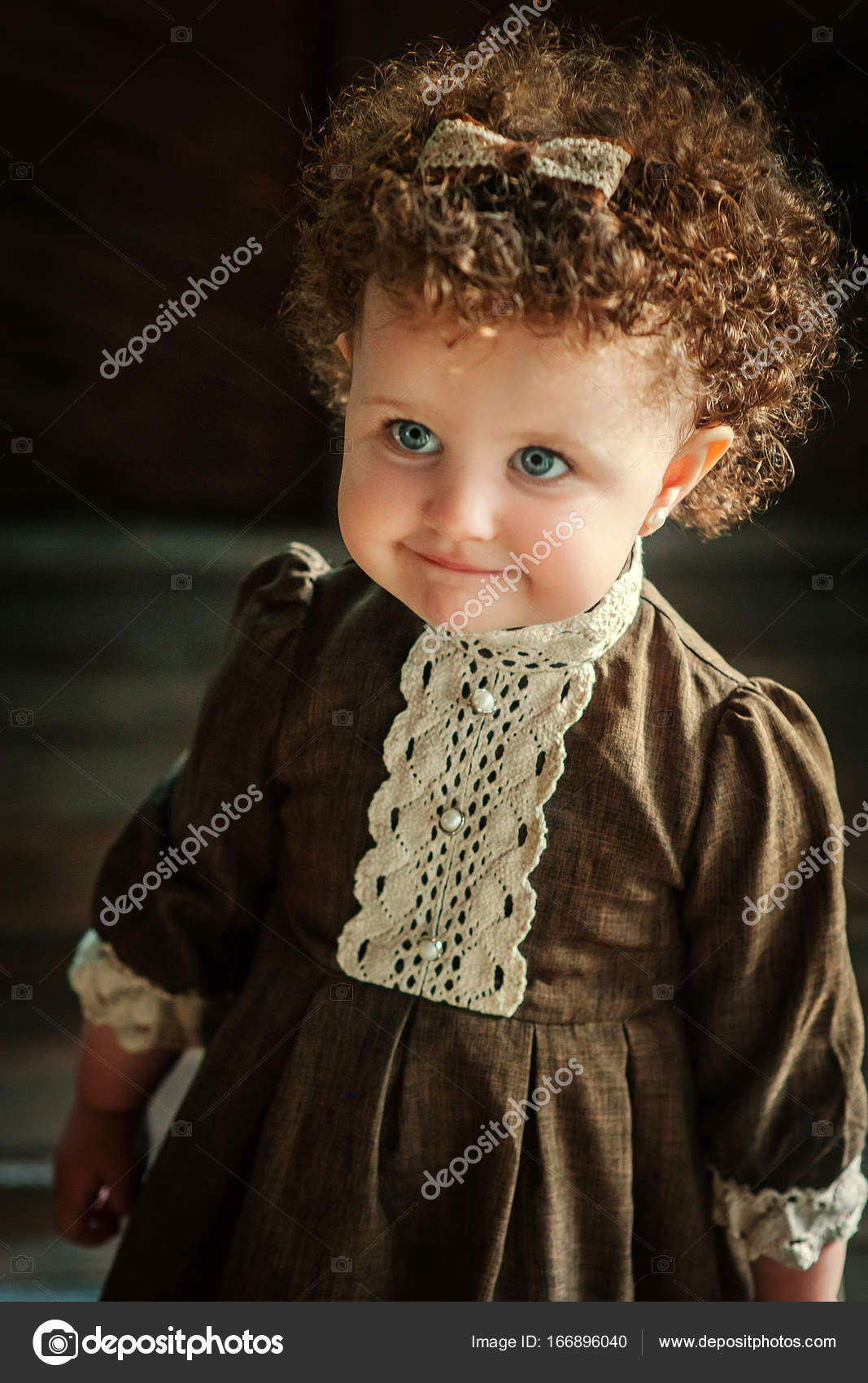 Short Curly Hair Little Girl Little Girl With Short Curly Hair