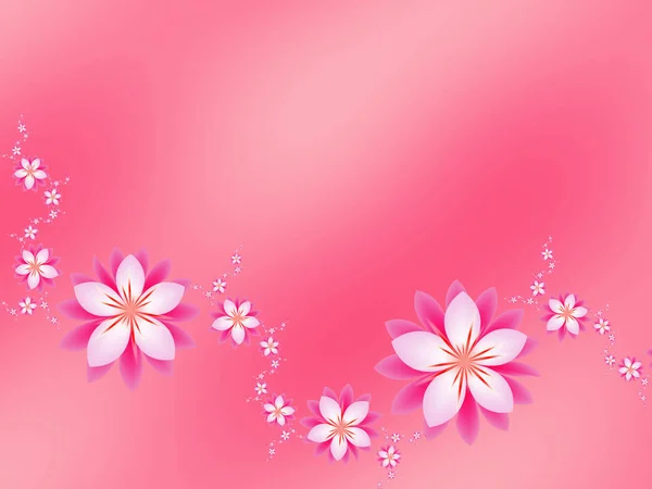 Abstract fractal flowers on a pink background — Stock Photo, Image