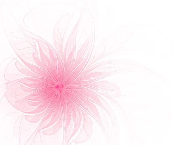 Abstracte fractal roze bloem op een lichte achtergrond — Stockfoto