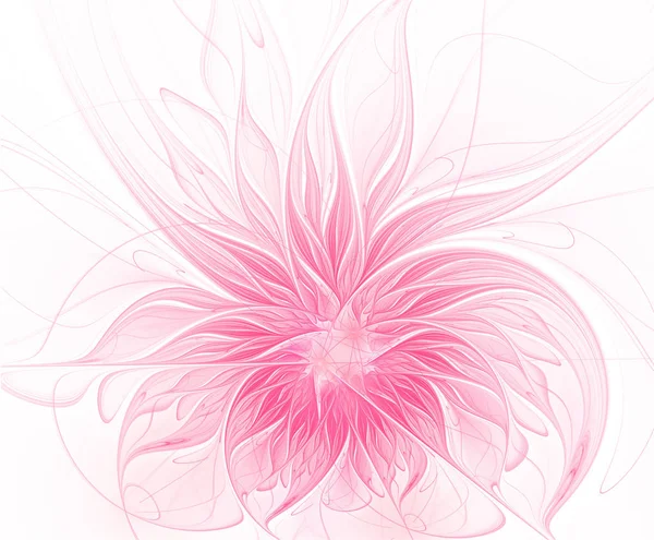 Фрактальный абстрактный розовый цветок на белом фоне — стоковое фото