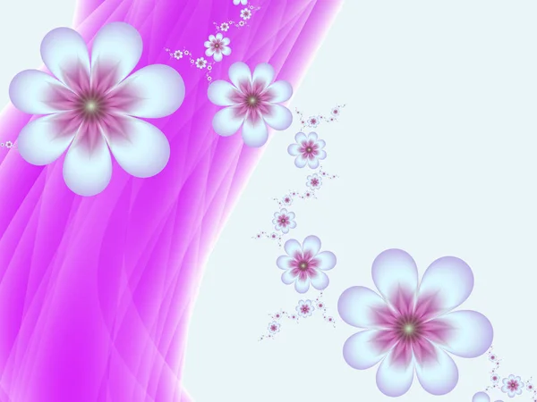 Γιρλάντα από αφηρημένες fractal λουλούδια — Φωτογραφία Αρχείου