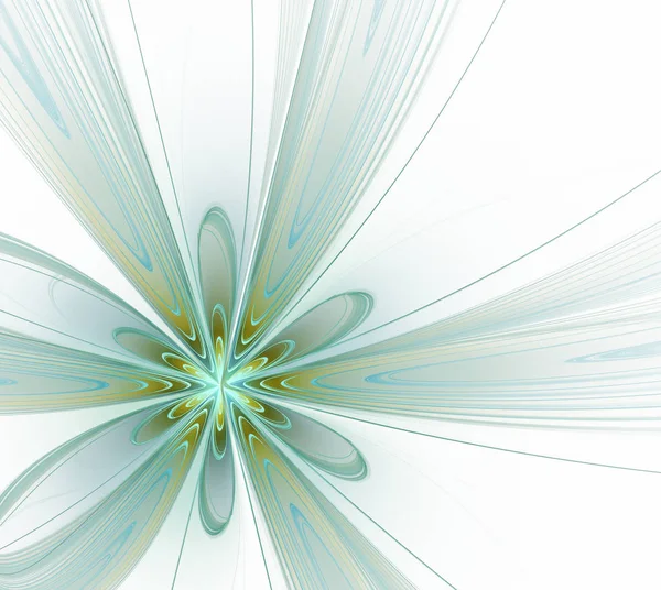Абстрактный фрактальный цветок с лучами на белом фоне — стоковое фото
