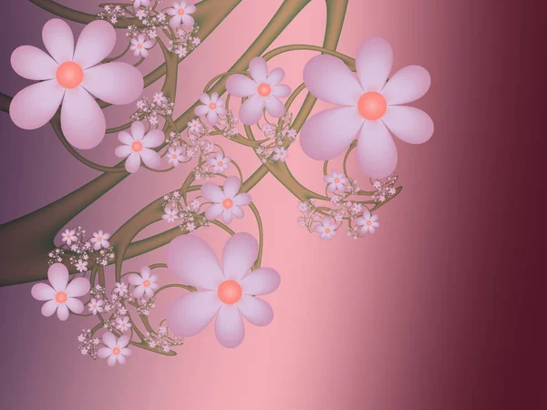Абстрактна фрактальна квітуча вишнева гілка — стокове фото