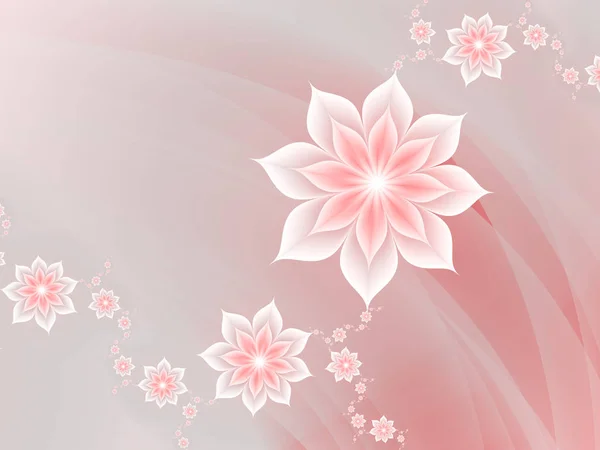 Abstrakcja Fraktal monochromatyczne różowe kwiaty — Zdjęcie stockowe