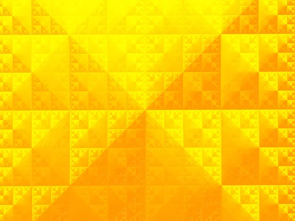 Žluté pozadí abstraktní fraktální oranžové. Sierpinského trojúhelníky — Stock fotografie
