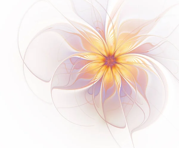 Абстрактный фрактальный цветок золотистого и фиолетового цветов — стоковое фото
