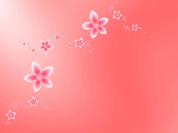 Abus de fleurs fractales sur fond rose — Photo
