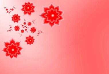 Soyut fraktal çiçek pembe bir arka plan üzerinde