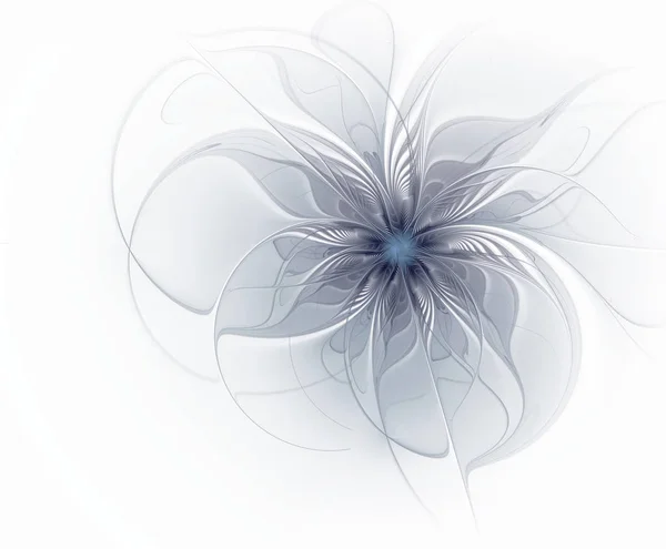Monochromatyczny niebieski fraktalny kwiat abstrakcyjny na jasnym tle Obrazy Stockowe bez tantiem