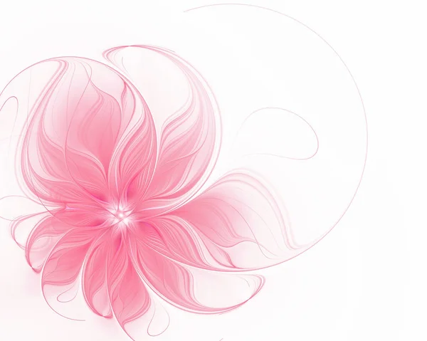Розовый Необычный Цветок Белом Фоне Фрактал — стоковое фото