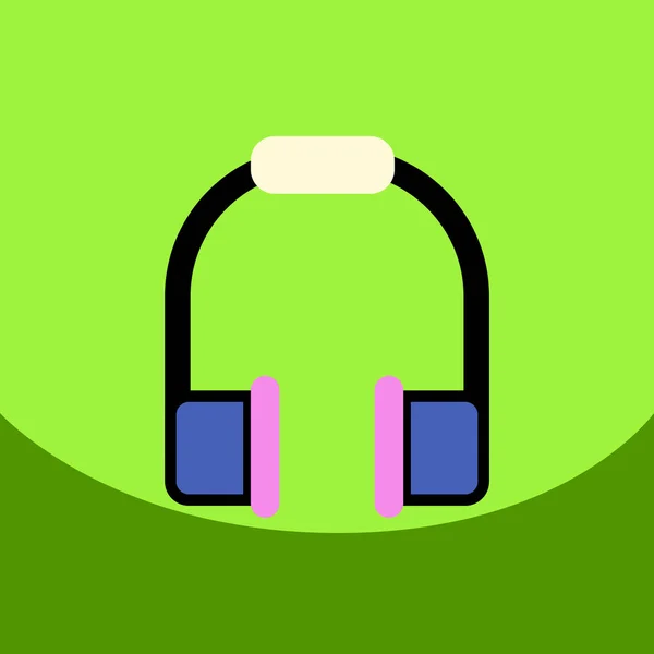 Vector plano icono diseño colección auriculares de música — Vector de stock