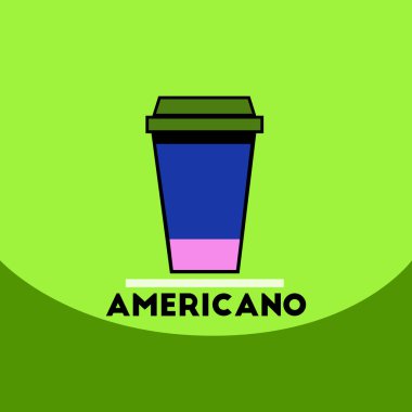 düz vektör simgesi tasarım koleksiyonu americano fincan