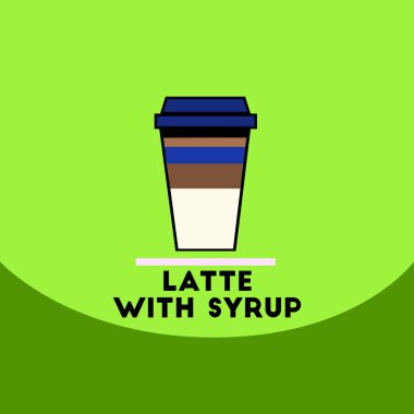 düz vektör simgesi tasarım koleksiyonu latte şurubu ile