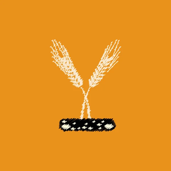 Płaskie wektor ikona kolekcji projektu kłosy pszenicy — Wektor stockowy