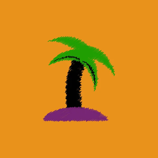Płaskie wektor ikona projektu kolekcja palm drzewo silhouette — Wektor stockowy