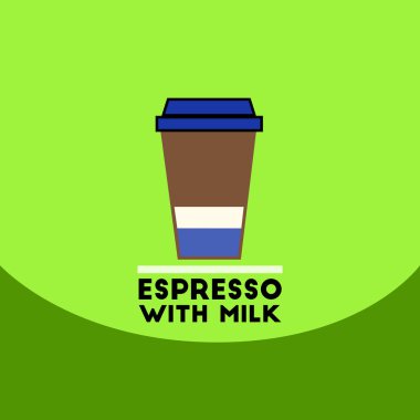 düz vektör simgesi tasarım koleksiyonu espresso süt ile