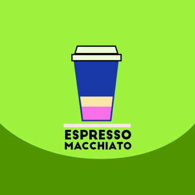 düz vektör simgesi tasarım koleksiyonu espresso macchiato gitmek
