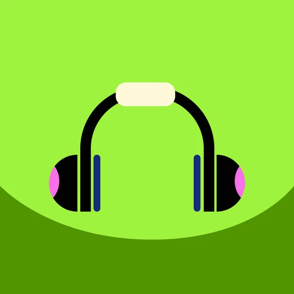 Vector plano icono diseño colección auriculares de música — Vector de stock