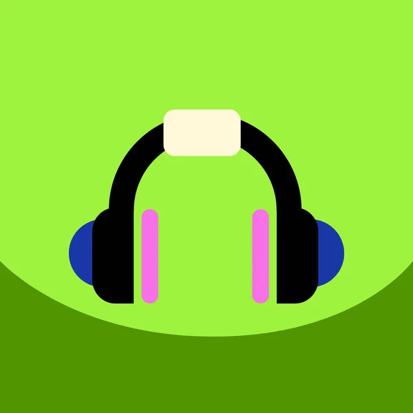 Vector plano icono diseño colección auriculares de música — Vector de stock