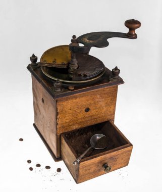 Eski bir kahve değirmeni Vintage görüntüsü.