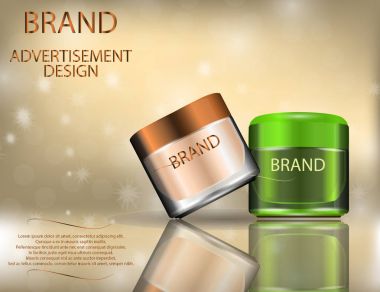 Sparckling arka plan üzerinde cilt için Aloe Vera ve gül yaprakları ile yüz kremleri,