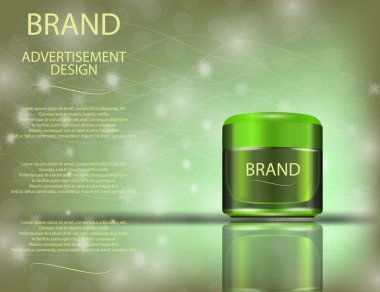 Aloe Vera cilt üzerinde sparckling arka plan, kavram cilt bakımı kozmetik için ile yüz kremi