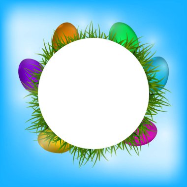 Mutlu Paskalya vektör tipografi arka plan, te için yer ile