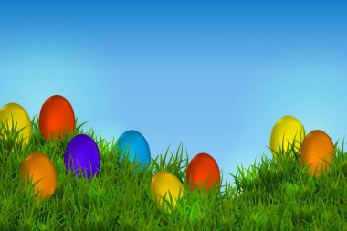 Mutlu Paskalya vektör tipografi arka plan, te için yer ile