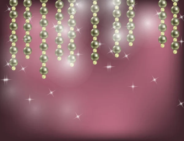 Аннотация Sparkling Holiday Background with Shining Stars and Pearls . — стоковый вектор