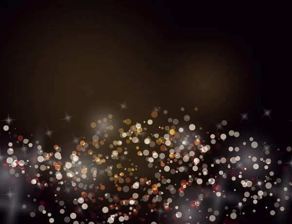 Abstract Sparkling Stars Golden Holiday Background bokeh effect. — Stock Vector