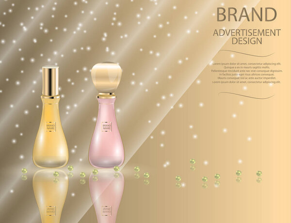 Гламурные духи стеклянные бутылки на фоне эффектов блеска
.