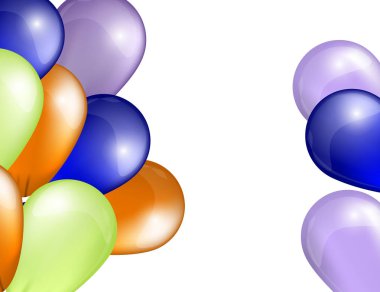 Uçan gerçekçi parlak renkli balonlar parti ve kutlama daveti için.