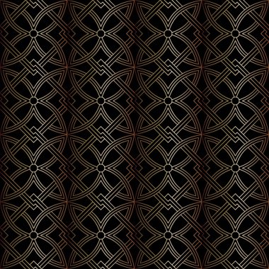 Lüks sorunsuz siyah bir arka plan tasarımınız için güzel altın süslemeli