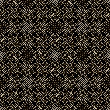 Lüks sorunsuz siyah bir arka plan tasarımınız için güzel altın süslemeli