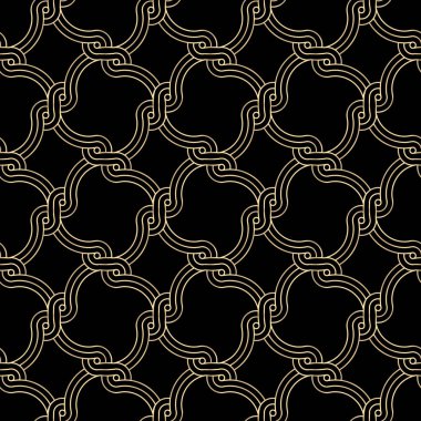 Lüks sorunsuz siyah bir arka plan tasarımınız için güzel altın süslemeli