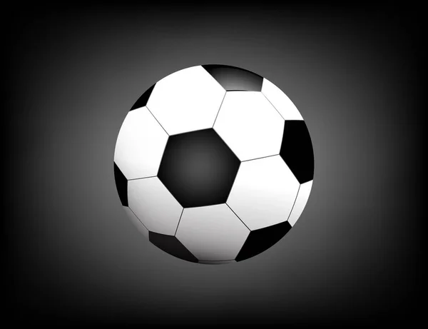Fußball, Fußball isoliert auf schwarzem Hintergrund mit Platz für Ihren Text. — Stockvektor