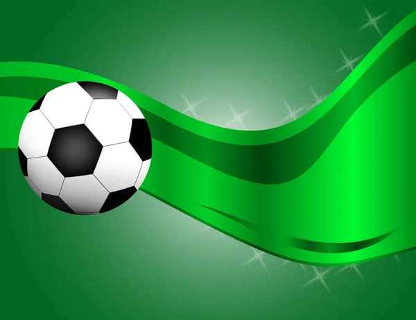 Fútbol, balón de fútbol aislado sobre fondo verde con espacio para su texto — Archivo Imágenes Vectoriales