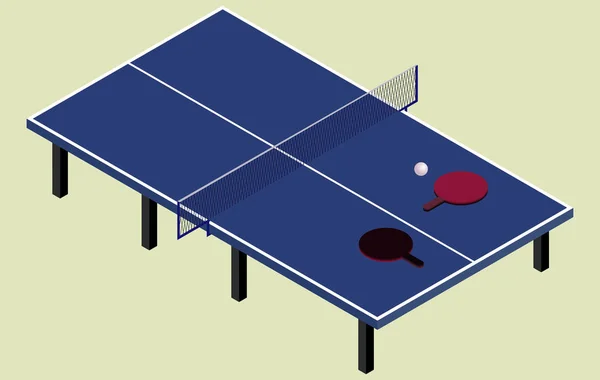 Isometrische Tischtennisplatte blau — Stockvektor