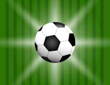 Futbol, futbol topu futbol sahasındaki arka plan Your metin için yer ile izole.